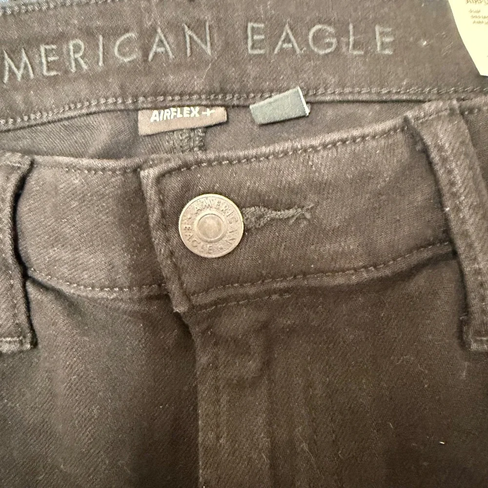 American Eagle Mens Airflex+ Slim Distressed Jeans 34/36 Black Ripped Streetwear